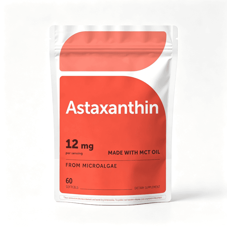 OEM Astaxanthin 12mg Softgels From Microalgae 60 Count 2 Month Supply Dietary Supplement